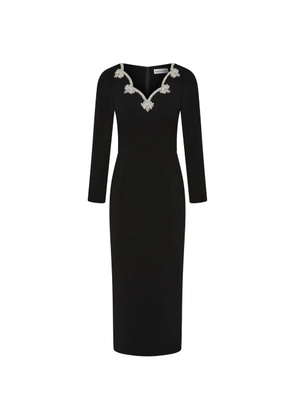 Rebecca Vallance Harlynn embellished-neckline midi dress - Black