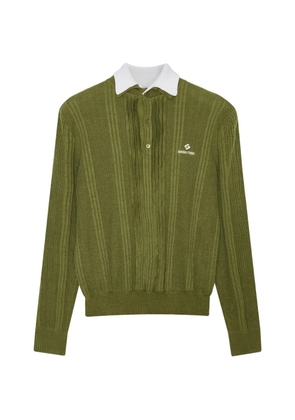 SHUSHU/TONG logo-embroidered polo top - Green