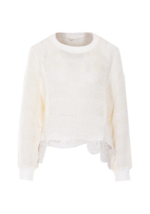 Maurizio Pecoraro openwork crew-neck sweater - Neutrals