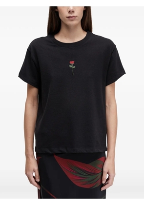 Osklen embroidered-rose T-shirt - Black