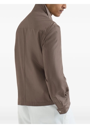 Brunello Cucinelli bonded silk unlined outerwear jacket - Brown