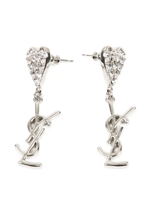 Saint Laurent Pre-Owned 2000s Cassandre-pendant earrings - Silver