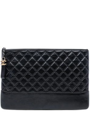 CHANEL Pre-Owned 2018-2019 Large Aged Calfskin Gabrielle O Case clutch bag - Black
