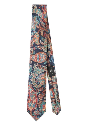 ETRO floral print silk tie - Blue