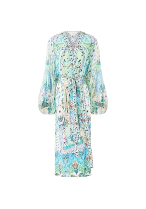 Camilla Midsummer floral-pattern midi dress - Green