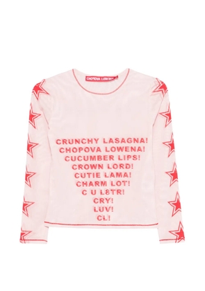 Chopova Lowena Chunchy Lasagne star-graphic top - Pink