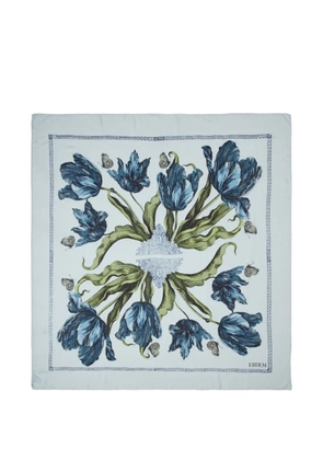 ERDEM tulip-print scarf - Blue