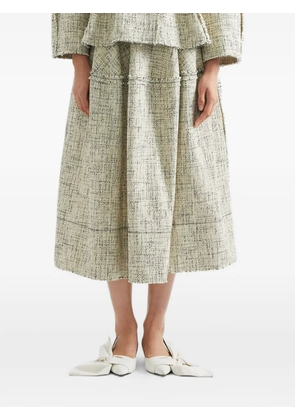 ERDEM ruffled midi skirt - Neutrals
