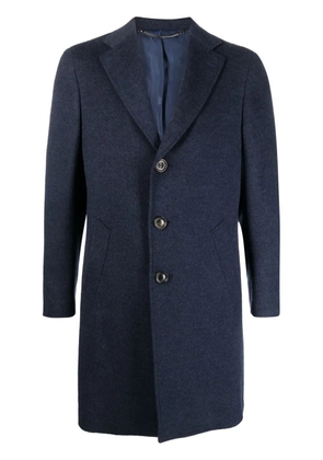 Canali single-breasted wool-blend peacoat - Blue