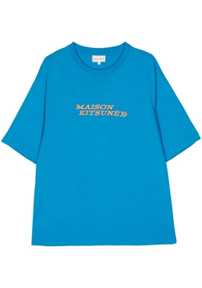 Maison Kitsuné Go Faster-print cotton T-shirt - Blue