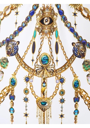 Camilla Chain Gang halterneck swimsuit - White