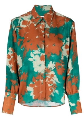Maison Kitsuné floral-print spread-collar shirt - Multicolour