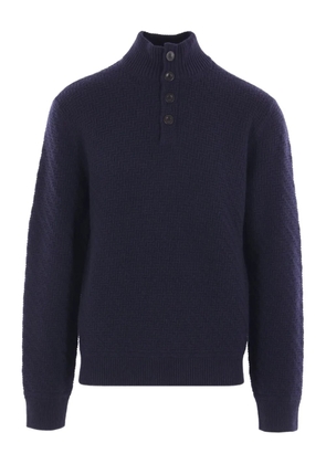 Giorgio Armani textured high-neck cashmere sweater - Blue