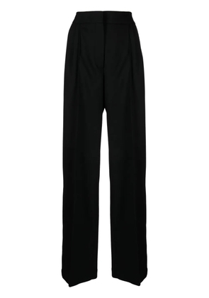 Maison Kitsuné pleated wool-blend wide-leg trousers - Black