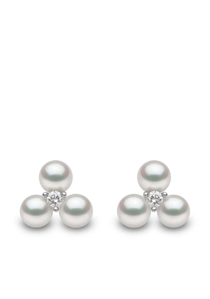 Yoko London 18kt white gold Trend pearl stud earrings - Silver