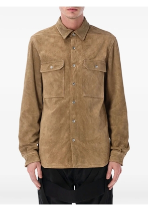 Rick Owens leather shirt jacket - Brown