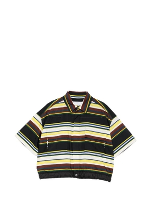 sacai striped pocket shirt - Brown