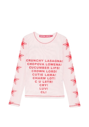 Chopova Lowena text print top - Pink