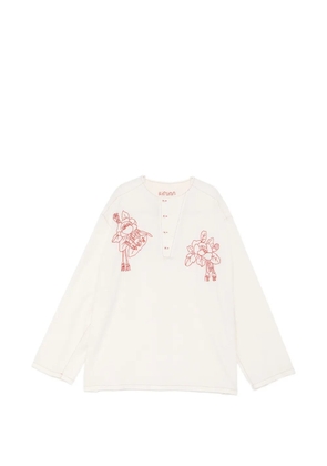 Kinyan Lam floral embroidery blouse - Neutrals