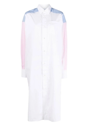 Maison Kitsuné colour-block cotton shirt dress - White