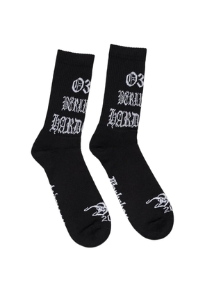 032c logo-print socks - Black