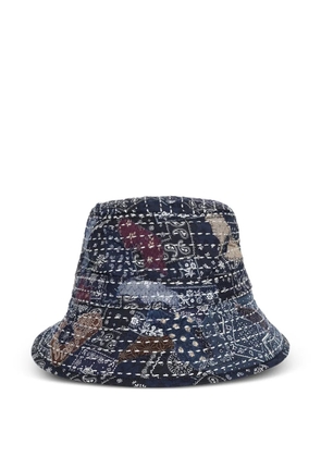 Paris Laundry patchwork boro bucket hat - Blue