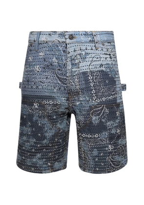 Paris Laundry bandana carpenter shorts - Blue