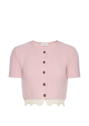 Magda Butrym lace-trim button cardigan - Pink