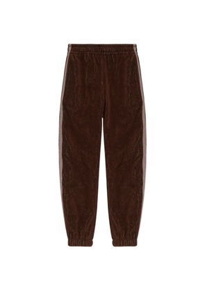 Versace Home side stripe cotton trousers - Brown