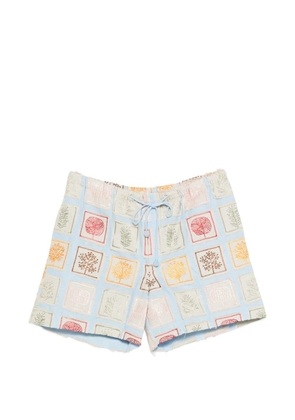 Baziszt printed drawstring shorts - Blue