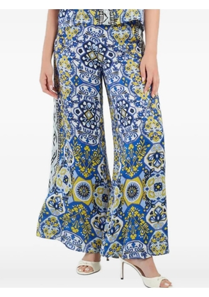 Derhy wide-leg printed trousers - Blue