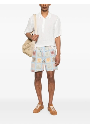 Baziszt printed drawstring shorts - Blue