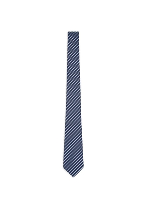 Giorgio Armani striped jacquard tie - Blue