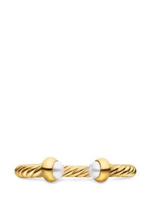 David Yurman micro Cablespira® flex open ring in 18K yellow gold with pearls, 2.5mm