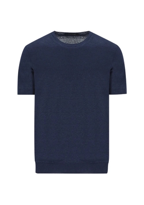 Tagliatore Josh ribbed-trim T-shirt - Blue