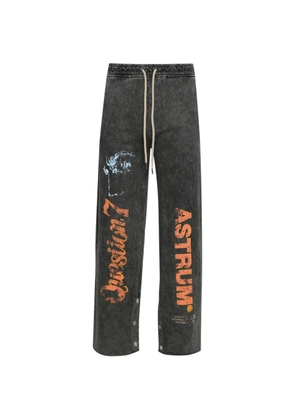 astrum Question 7 drawstring graphic trousers - Grey