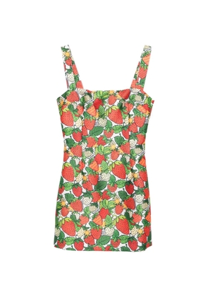 alessandro enriquez strawberry print dress - White
