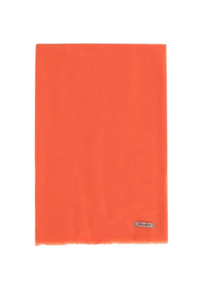Faliero Sarti fringed glitter-effect scarf - Orange