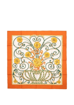 Hermès Pre-Owned Jouvence floral silk scarf - Orange