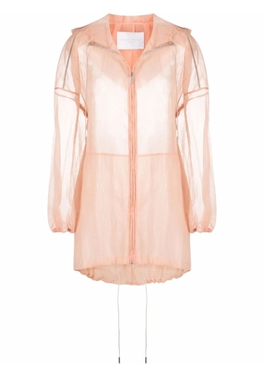 Fabiana Filippi semi-sheer hooded parka coat - Pink