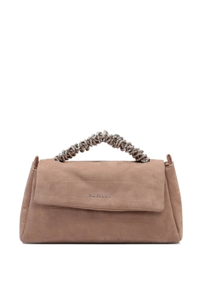 Orciani croc effect twisted handle tote bag - Neutrals