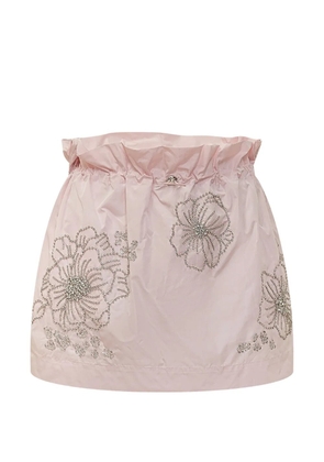 DES PHEMMES floral embellished mini skirt - Pink