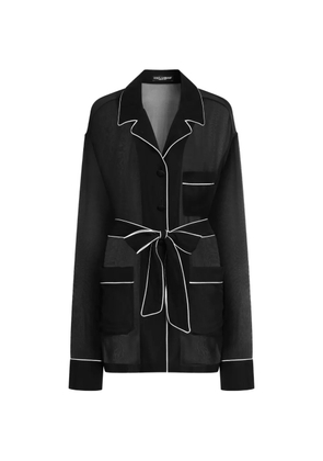 Dolce & Gabbana button-fastening belted jacket - Black