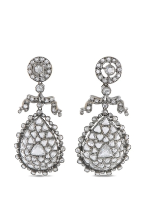 FRED LEIGHTON diamond teardrop-design earrings - Grey