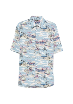 7 For All Mankind patterned short sleeve shirt - Blue