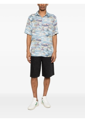 7 For All Mankind patterned short sleeve shirt - Blue