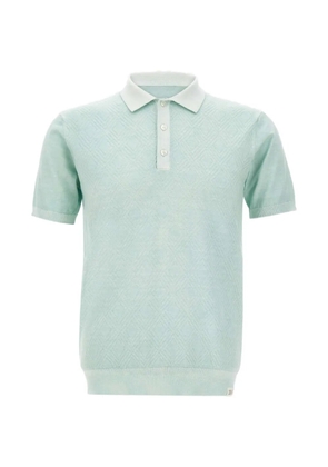 Peuterey diamond-pattern cotton polo shirt - Green