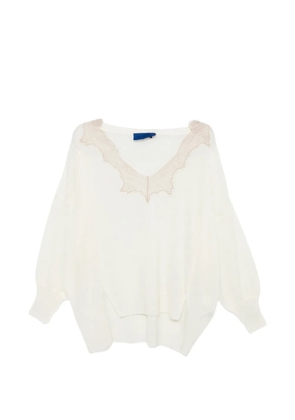 Mes Demoiselles Aera lace V-neck sweater - Neutrals