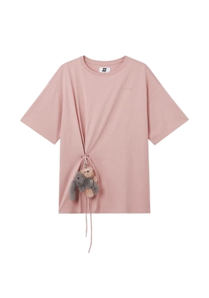 izzue drawstring-detail cotton T-shirt - Pink