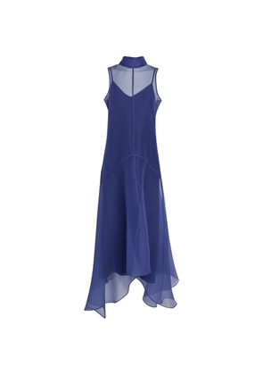 STAUD sheer panel midi dress - Blue
